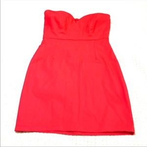 Red strapless dress from 2b Bebe
